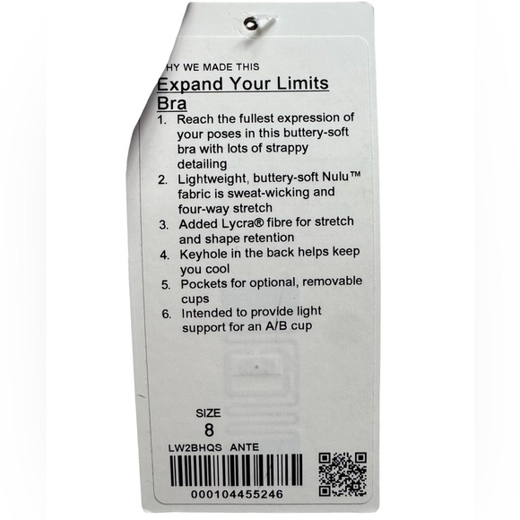 NWT Lululemon Expand Your Limits Bra - Antionette, Size 8 - Picture 10 of 10